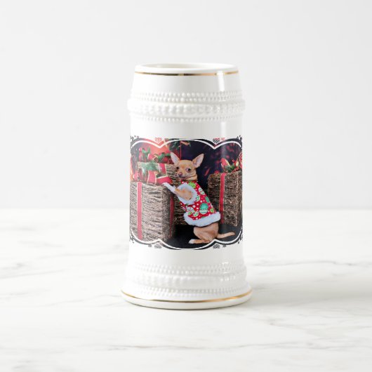 クリスマス-チワワ- Matty ビールジョッキ (中央)