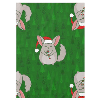 クリスマス チンチラ サンタ クリスマスツリー 緑 テーブルクロス