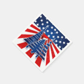 クリスマス・ツリーと愛国的な休日お祝い スタンダードカクテルナプキン (角)