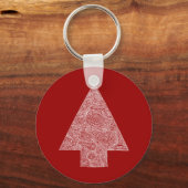 クリスマス・ツリー・オン・レッド キーホルダー (正面)