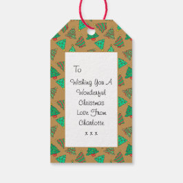 クリスマス ツリー | カスタム ゴールド ギフトタグ