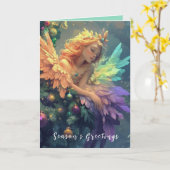 クリスマス・ツリー・カードの天使 カード (黄色い花)