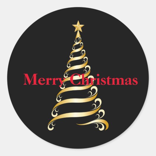 クリスマス・ツリー ラウンドシール (正面)
