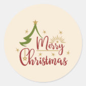 クリスマス+ツリー ラウンドシール (正面)