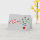 クリスマス ツリー 裸の枝 - メリークリスマス カード (黄色い花)