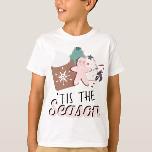 クリスマス ティス ザ シーズン クッキー ホットチョコレート Tシャツ