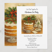 クリスマス ティーパーティー / ティータイム 招待状 (正面/裏面)