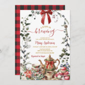 クリスマス ティーパーティー ベイビー シャワー お茶会 招待状 (正面/裏面)