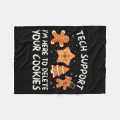 クリスマス テクノロジーサポート こちらでクッキーを削除します クリスマス フリースブランケット (正面(横))