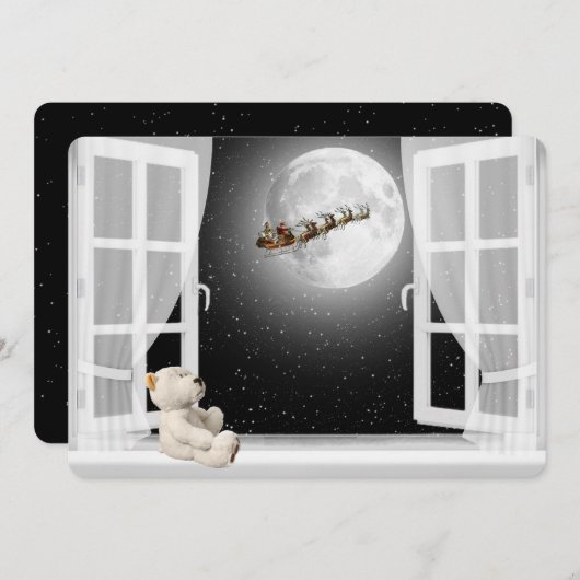 クリスマス・テディベア・イン・ウィンドウ シーズンカード (正面/裏面)