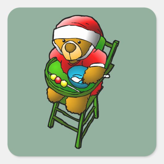 クリスマス・テディ・ベア スクエアシール (正面)