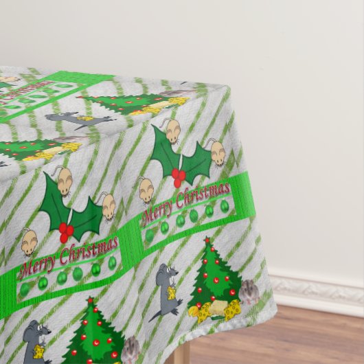 クリスマス・テーブルクロス、メリークリスマス、ネズミ テーブルクロス (インサイチュ)