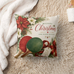 クリスマス+テーマのピンポンパドルとボール クッション