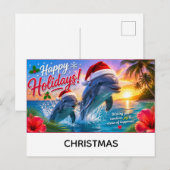 クリスマス+テーマの楽しい休日 ポストカード (正面/裏面)