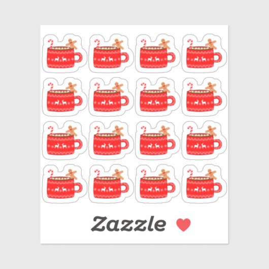 クリスマス テーマ ホット チョコレート ホット ココア 装飾 シール (シート)