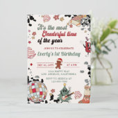 クリスマス ディスコ ボール ワンダフル バースデー 招待状 (スタンド正面)