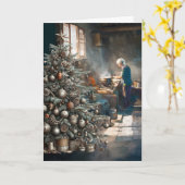 クリスマス・ディナーの準備 カード (黄色い花)