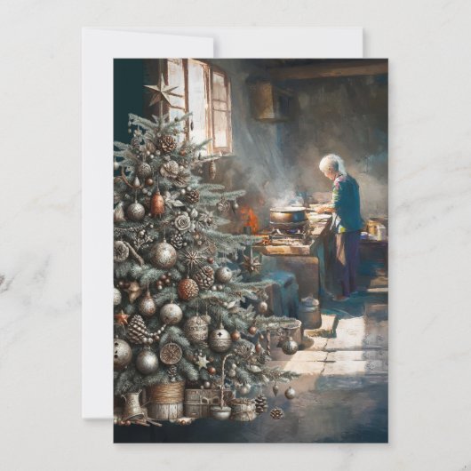 クリスマス・ディナーの準備 シーズンカード (正面)