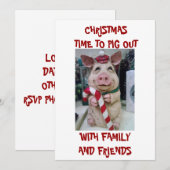 クリスマス・ディナーへの招待 招待状 (正面/裏面)