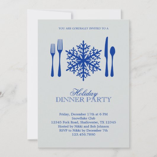 クリスマス・ディナー・パーティーの招待状 招待状 (正面)