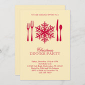 クリスマス・ディナー・パーティーの招待状 招待状 (正面/裏面)