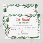 クリスマス・ディナー・パーティー 招待状 (正面/裏面)