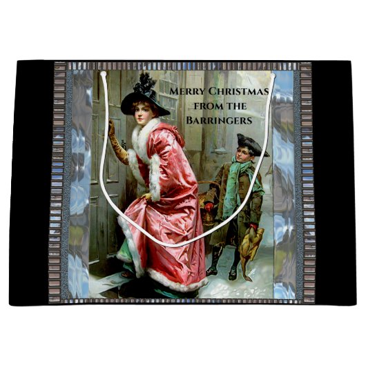 クリスマス·ディビクトリアンナー ラージペーパーバッグ (正面)