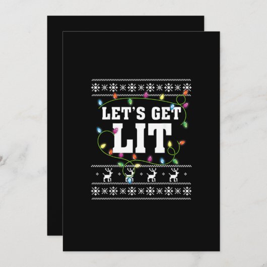 クリスマス デザイン名言 - Let's Get Lit (正面/裏面)