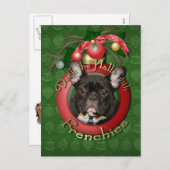 クリスマス – デッキザホールズ – フランス語 – ティール(緑がかった色) (正面/裏面)