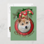 クリスマス – デッキザホールズ – 柴犬 (正面/裏面)