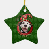 クリスマス-デッキホール-ダルマチア人 セラミックオーナメント (裏面)