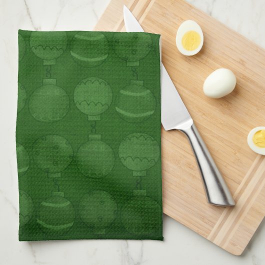 クリスマス-デッキホール-三色騎士- キッチンタオル (四つ折り)