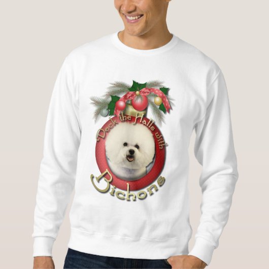 クリスマス-デッキホール- Bichons スウェットシャツ (正面)