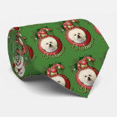 クリスマス-デッキホール- Bichons ネクタイ (ロール)