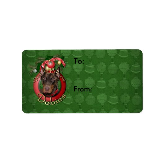 クリスマス – デッキtheホール – ドーベルマン(犬)- Rocky ラベル (正面)