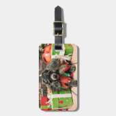 クリスマス-トイプードル-アニー ラゲッジタグ (正面縦)