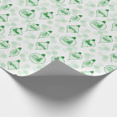 クリスマス・トイレ、緑。ラッピング紙 ラッピングペーパー (角)