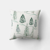 クリスマス、トウヒ、クリスマスツリー、森、雪。 クッション (裏面)