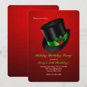 クリスマス トップ ハット ご招待 招待状 (正面/裏面)