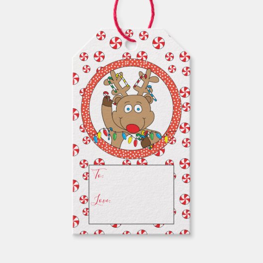 クリスマス・トナカイが言う ギフトタグ (正面)