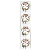 クリスマス・トナカイとスター ショートテーブルランナー (正面)