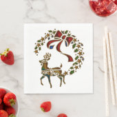 クリスマス・トナカイとスター スタンダードランチョンナプキン (インサイチュ)