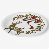 クリスマス・トナカイとスター ペーパープレート (アングル)