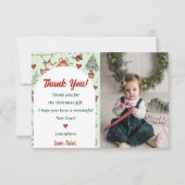 クリスマス・トナカイのクリスマスパーティー写真 サンキューカード (正面)