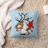 クリスマス、トナカイリースオーナメント クッション (ブランケット)
