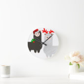 クリスマス・トナカイ・アルパカ ラウンド壁時計 (ホーム)