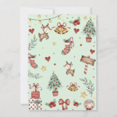 クリスマス・トナカイ・オネダーフル1歳の誕生日 招待状 (裏面)