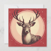 クリスマス トナカイ コンテンポラリー ボヘミア イラスト シーズンカード (正面)