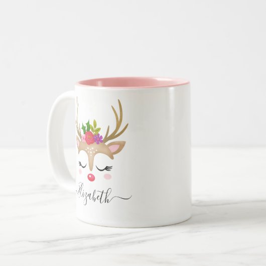 クリスマス・トナカイ・マグ ツートーンマグカップ (正面左)