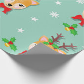 クリスマス+トナカイ ラッピングペーパー (角)